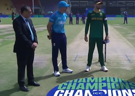 England chooses to hit first after winning a toss against South Africa