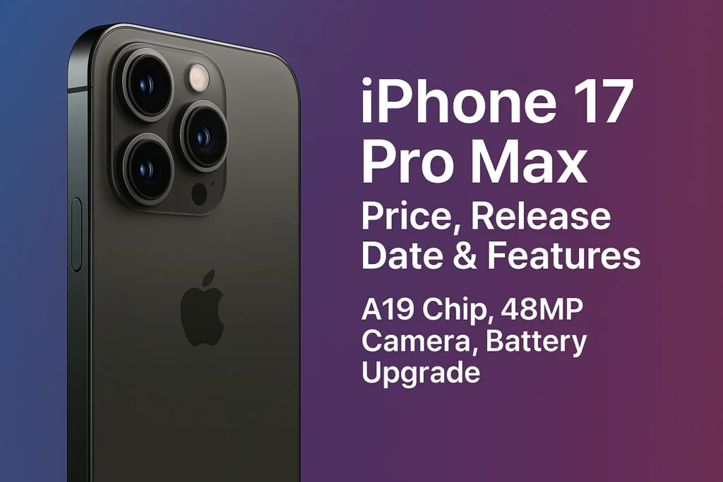 iPhone 17 Pro Max Price, Release Date & Features – A19 Chip 48MP Camera Battery Upgrade