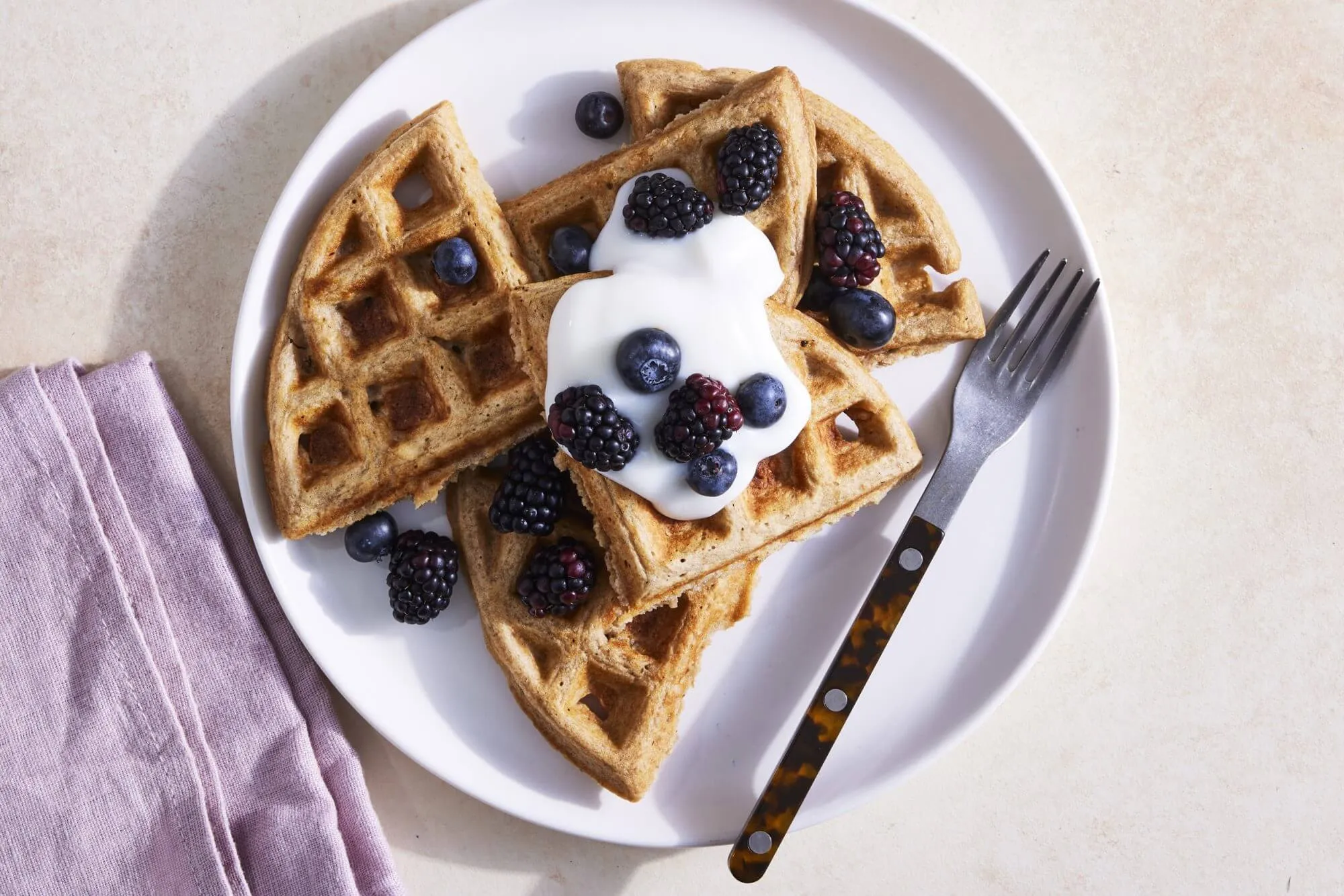 10. Whole-Grain Waffles (or Pancakes) with Fruit and Greek Yogurt